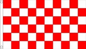 3' x 2' RED and WHITE CHECK FLAG Checkered Tyrone Louth Cork Derry Sunderland - Picture 1 of 1
