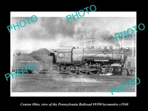 OLD 8x6 HISTORIC PHOTO OF CANTON OHIO PENNSYLVANIA RAILROAD LOCO 390 c1940 - Imagen 1 de 1