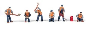 Walthers #949-6066 Railroad Track Workers - Set 1 pkg(6) HO Scale 1:87 - Picture 1 of 2