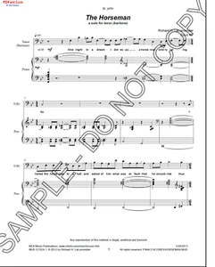 NEW The Horseman for Baritone or Tenor solo  and piano MLB-121024.1 (HORSE) - Picture 1 of 2