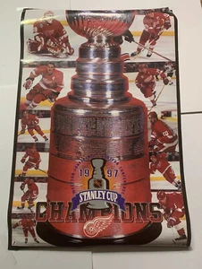 Detroit red wings 1997 NHL champions poster stanley cup 23" X 35" - Picture 1 of 7