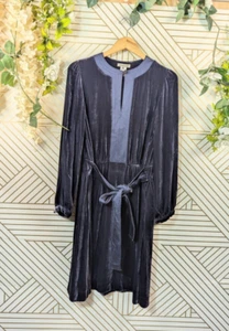 JIGSAW Women's Purple Silk Viscose Dress Long Sleeve Tie Front Size 10 - Picture 1 of 8