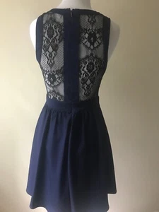 Abito donna lussureggiante blu navy pizzo schiena linea A taglia S - Foto 1 di 3