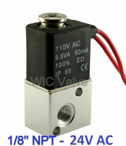 1/8" Pneumatisches 3 Wege Elektro Magnetventil Null Differential Prozessventil 24V AC - Bild 1 von 5