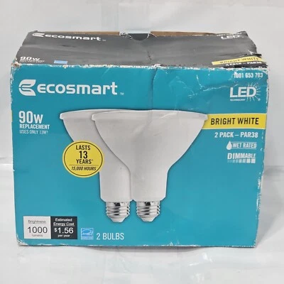 ECOSMART LED Flood Light Bulb 90w PAR38 Dimmable Energy Star  Bright White 2 CT - Image 1 of 4