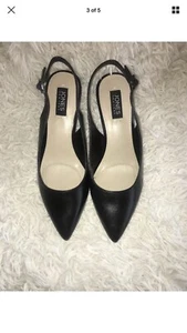 Jones New York Fran Sling Back black leather sz 7.5 M - Picture 1 of 3