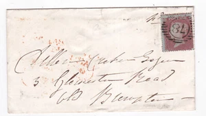 1854 QV FINE MISPERF 1d PENNY RED STAMP C1 ON PIMLICO COVER - Picture 1 of 3