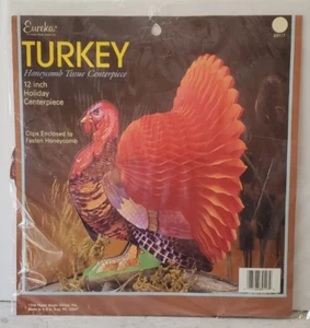 Vintage Eureka Honeycomb Turkey Thanksgiving Fall 12" Centerpiece NOS #89117 - Picture 1 of 3