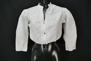 Gr.42 Dirndlbluse weiß Bluse für Dirndl Badego Baumwolle mit Spitze B10640 - Bild 1 von 4