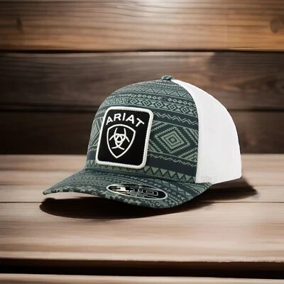 Gorra de béisbol Ariat para hombre con logotipo malla espalda a presión azteca multicolor A300064797 Foto 1 de 2