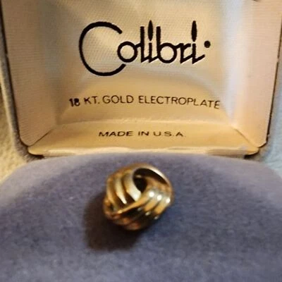 Vintage Love Knot Tie Tack, Colibri 18 KT, Gold Electroplated - Image 1 of 3