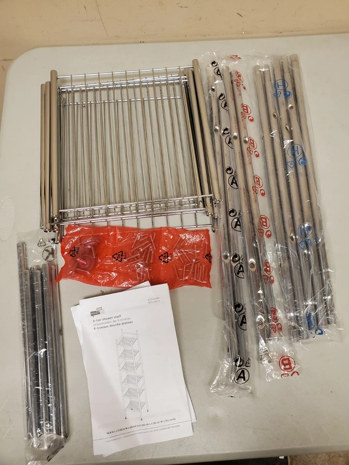 Torre de Metal Honey-Can-Do 6 Niveles, Cromo FALTA BARRAS VERTICALES INFERIORES NUEVO Foto 1 de 1