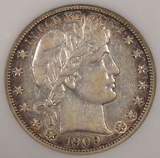 1909-S Inverted S Barber Half Dollar 50c ANACS Certified AU50 Old Small Holder