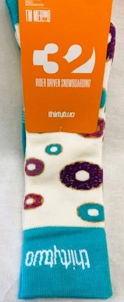 Thirty Two Women's TM Merino Snowboard Sock Ice Sz L/XL NEW - Image 1 of 1