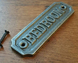 Placa de hierro fundido natural montada en pared dormitorio para puerta - letrero de inodoro - Imagen 1 de 2