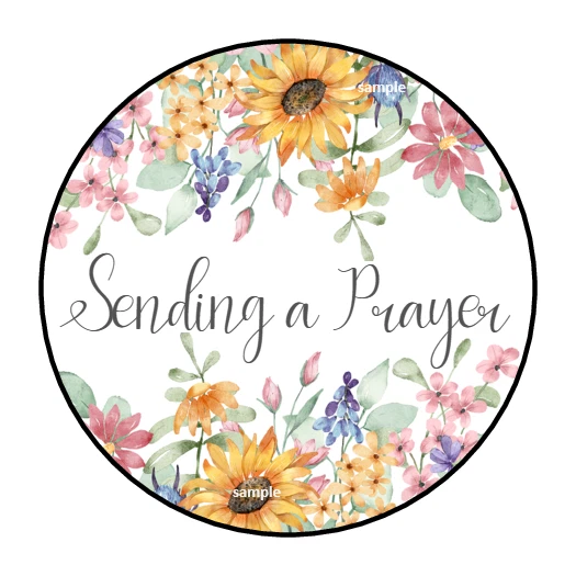 30 ENVÍO DE PEGATINAS DE ORACIÓN SOBRE SELLOS ETIQUETAS GIRASOLES FLORALES REDONDOS DE 1,5" Foto 1 de 1