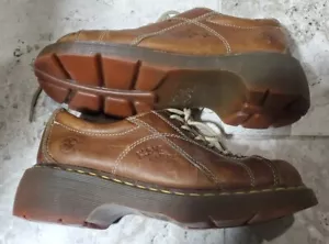 De colección años 90 Doc Martens Margarita Flores Marrón Claro Cuero Grueso Para Mujer Talla US9 - Imagen 1 de 13
