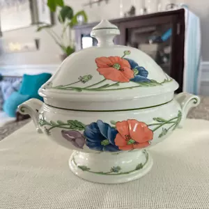 Villeroy & Boch Amapola Covered Soup Tureen Bowl w/ Handles Made in Germany RARE - Picture 1 of 10