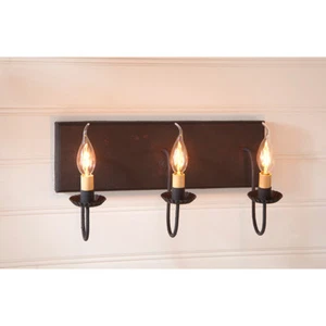 3-Arm Electric Vanity Light in 4 Hartford Color Choices/wall Mirror Vanity Light - Picture 1 of 4