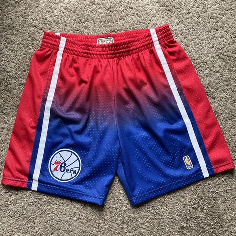 NEW Mitchell & Ness Philadelphia 76ers Fadeaway Swingman Shorts Hardwood Sz 2XL Cover