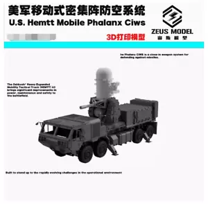 1/87 US Army Hemtt A3 Mobile Phalanx Ciws Unpainted Model Kit 3D Printed - Picture 1 of 5