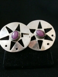 Splendido set orecchini vintage argento sterling agata viola Messico timbrati. #1447 - Foto 1 di 4