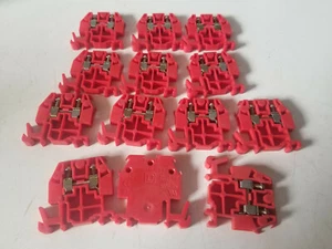 Lot of (13) Square-D Single Red Terminal Blocks, 9080-GM6 - Picture 1 of 2