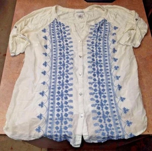 CAMISA MATERNIDAD TALLA M AZUL Y BLANCO BOTÓN DELANTERO - Imagen 1 de 6