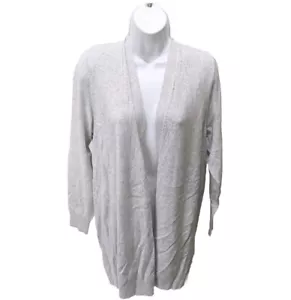 NWT Croft & Barrow Cardigan Sweater Womens 1X Gray Long Sleeve Open Front 2010 - Picture 1 of 10