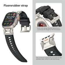 Mechanical Fluororubber Sports Strap for Apple Watch Ultra 2 9 8 7 6 Buckle Band