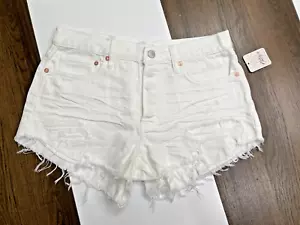 NUEVOS Pantalones Cortos We The Free People Mujer 30 Blancos Corte Vaqueros Botones Mosca Nuevos con Etiquetas $68 - Imagen 1 de 8