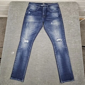 PRPS Jeans Mens 34x32 Windsor Tapered Skinny Stretch Distressed Honeycomb Fade - Picture 1 of 9
