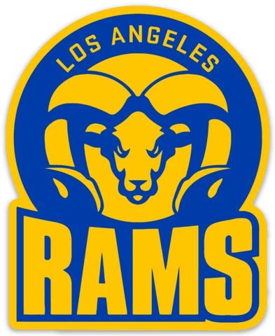 Los Angeles Rams L.A. with Ram Head & Circle Logo type Die-cut MAGNET Cover