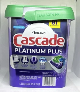 Cascade Platinum Plus ActionPacs Dishwasher Detergent Pacs - Fresh Scent 81 Ct. - Picture 1 of 2