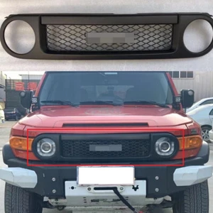 Fits for FJ Cruiser 2008-2021 Front Bumper Grille All Matte Black Radiator Mesh - Foto 1 di 7