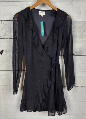 Vestido Everly Mini Envolvente Mujer Pequeño Volantes Forrado Transparente Manga Larga Oficina Trabajo Foto 1 de 4