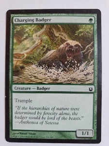 MTG Magic The Gathering Card Charging Badger Creature Badger Green Born of Gods - Picture 1 of 2