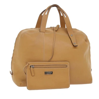 LOEWE Hand Bag Leather Beige Auth ep1652 - Image 1 of 4