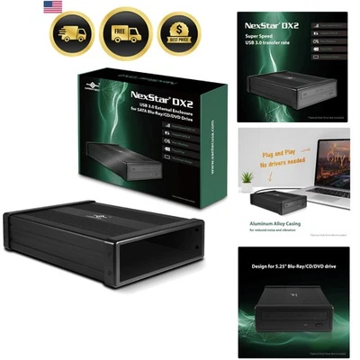 Optical Drive Enclosure 5.25 USB 3.0 Blu-ray DVD CD External Aluminum - Image 1 of 4