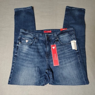 Pantalones de mezclilla Guess Bradley Moto para hombre 33x30 elásticos ajustados azules precio de venta sugerido por el fabricante 95 USD Foto 1 de 4