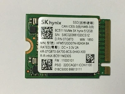 SK HYNIX BC511 512GB M.2 2230 PCIe NVMe SSD FOR Steam Deck Microsoft Surface pc - Image 1 of 4