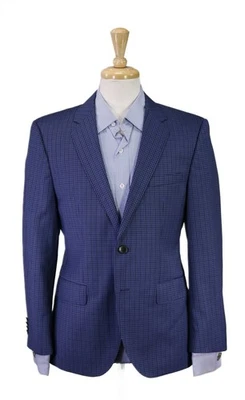 Hugo Boss Джеймс Royal синий имбирь чек шерсти 2-Btn Sportcoat Blazer 36с - Изображение 1 из 4