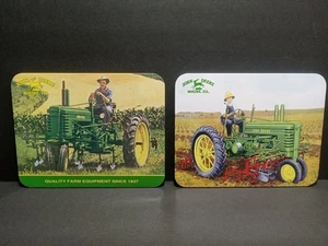 John Deere Wall Art Molene IL Metal Tin Decorative Old Stock OOP Set Of 2 - Picture 1 of 7