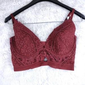 Victorias Secret sehr sexy Plunge BH 34 DD rot Bügel gefüttert Spitze romantisch - Bild 1 von 10