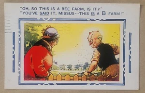 VINTAGE BAMFORTH COMIC POSTCARD NO 4535 BEE FARM YOU SAID IT MISSUS SENT CONDITI - Picture 1 of 2