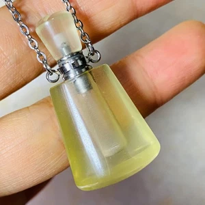 TOP Collar Colgante Botella Perfume Cristal Cuarzo Citrino Natural Curativo 1 pieza - Imagen 1 de 22