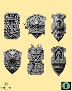 Dark Angels Shields x 5 - MULTILISTING - Greytide Studio - Eternal Pilgrims - Picture 1 of 15