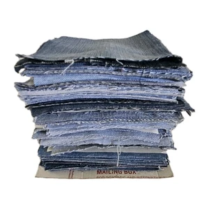 110+ Denim Blue Jean Fabric Quilt Squares 6"x6" Hand Cut Sewing Crafts Material - Picture 1 of 4