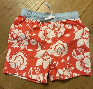 Mini Boden Boys Swim Shorts, Pink/coral Hawaiian Print, Size 2-3 Years (98cm) - Picture 1 of 3