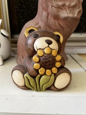 thun teddy scuro con girasole. Originale E Fuori Produzione. - Immagine 1 di 2